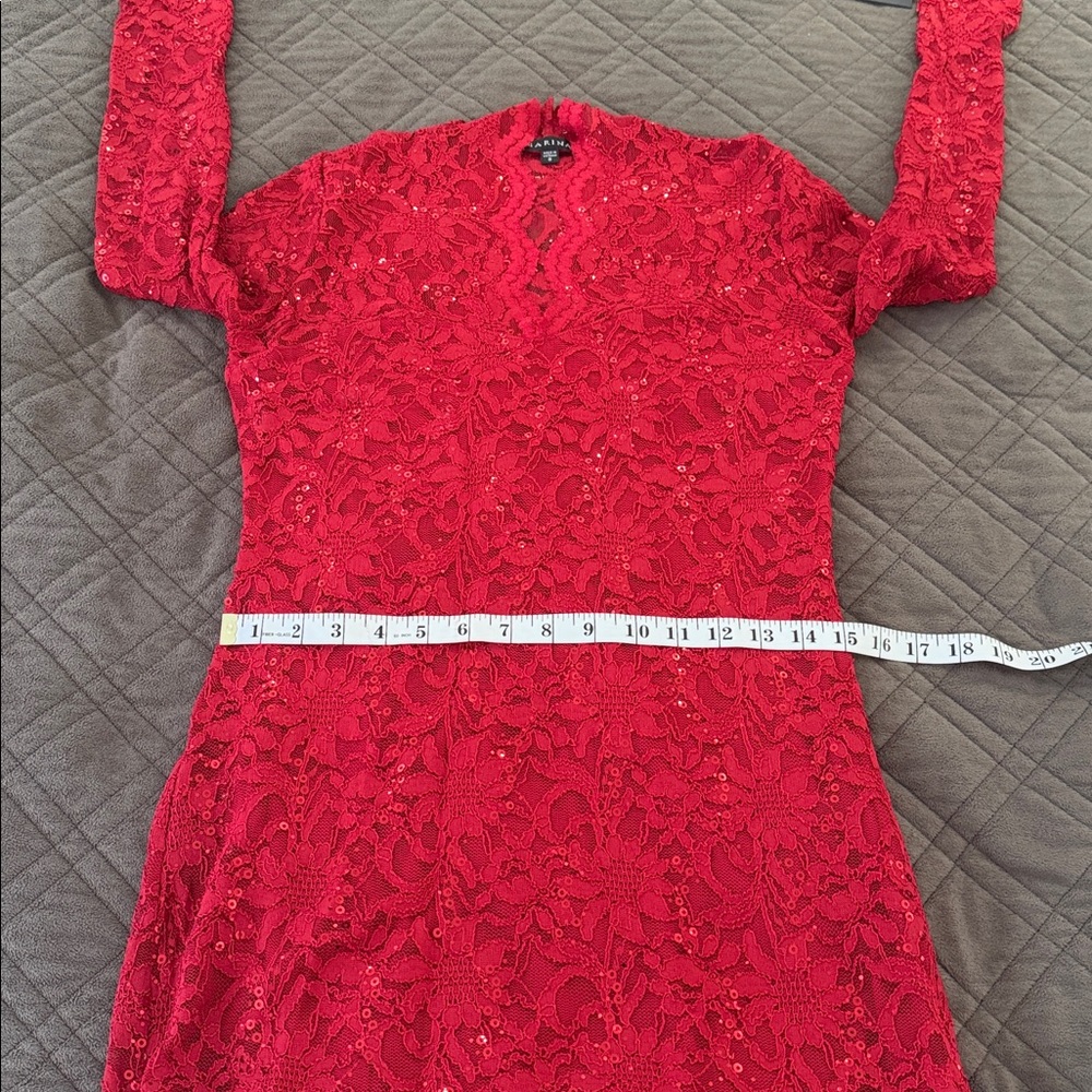 Marina Red Lace Sequin Dress size 8 -NWT - Picture 14 of 17
